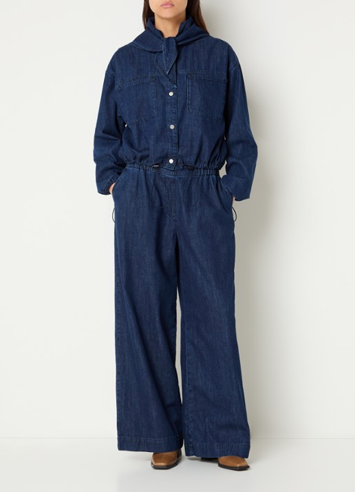 alchemist Moonflower high waist loose fit broek met steekzakken - voorkant 4 indigo
