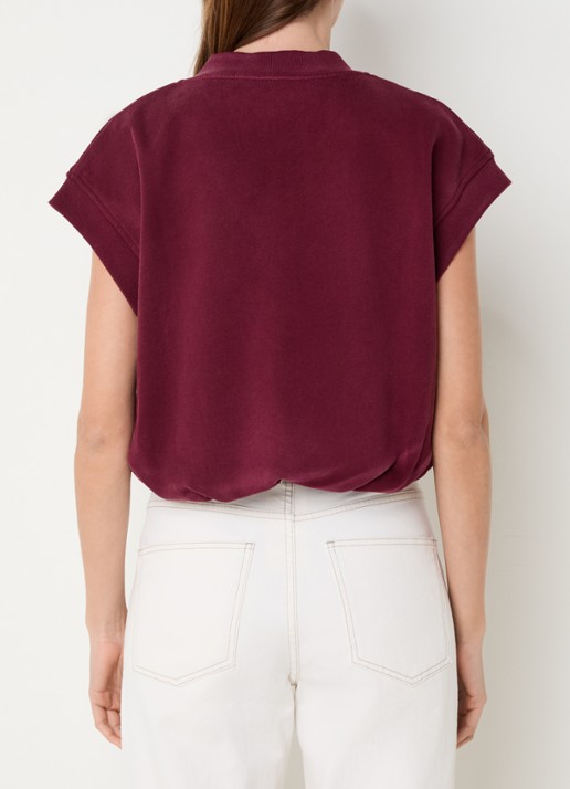 alchemist Ola sweater met V-hals en logoborduring - achterkant 3 bordeauxrood
