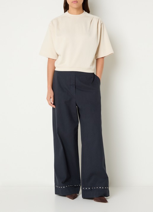 alchemist Ray sweater met ronde hals - voorkant 2 vanillegeel