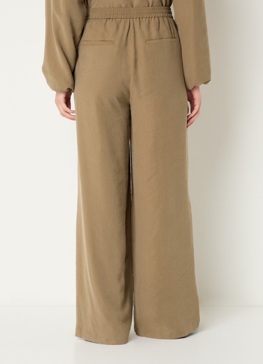 alchemist Sammy high waist wide fit broek met steekzakken - achterkant khaki