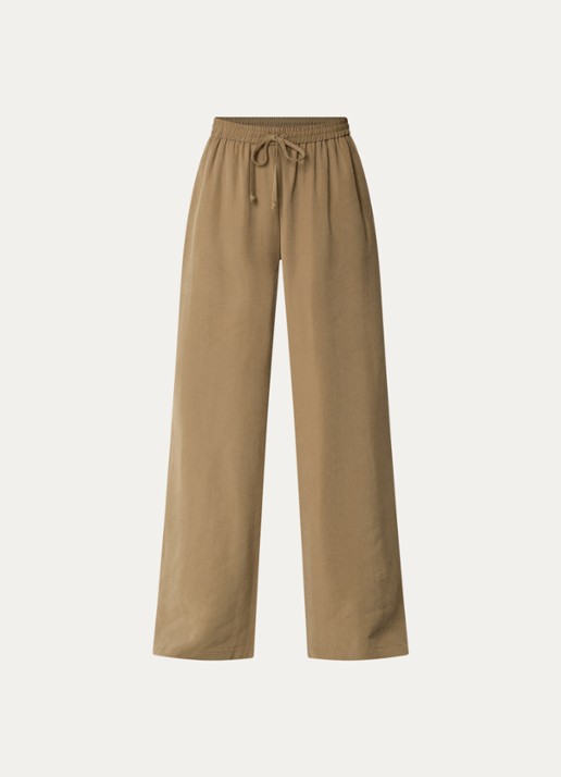alchemist Sammy high waist wide fit broek met steekzakken - voorkant 2 khaki