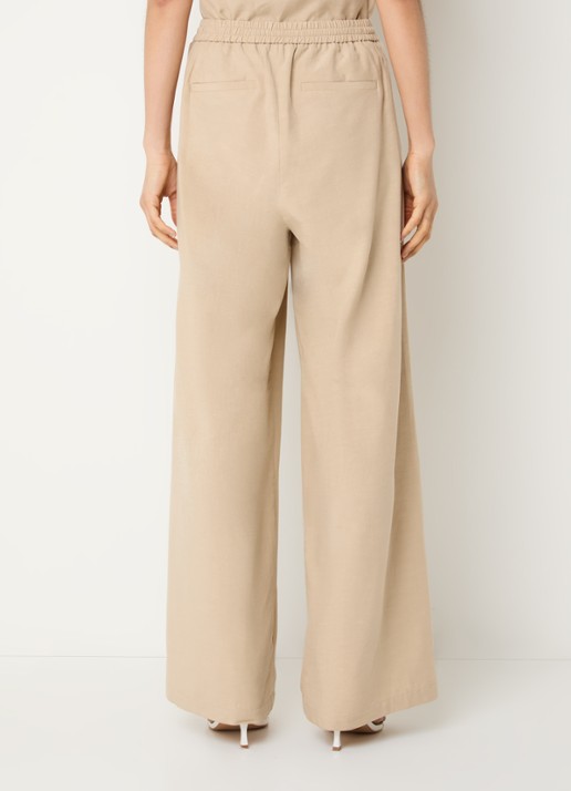 alchemist Sammy mid waist loose fit pantalon in linnenblend met steekzakken - achterkant 3 beige