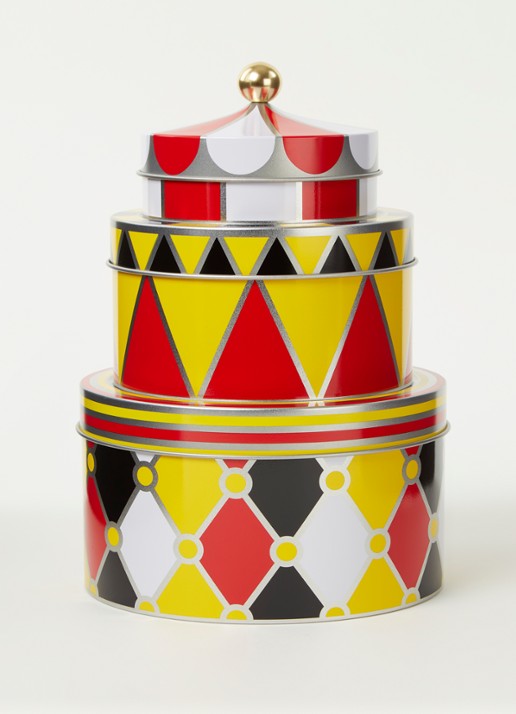 Alessi Circus opbergblik set van 3 - voorkant 2 geel
