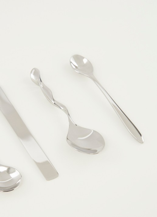 Alessi Koffielepel set van 8 - detail 3 zilver