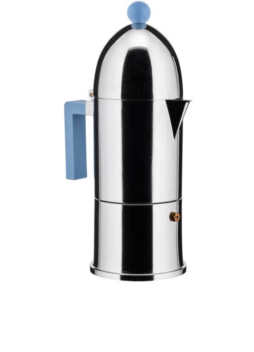 Alessi La Cupola espresso koffiemaker inductie 30 cl - detail lichtblauw