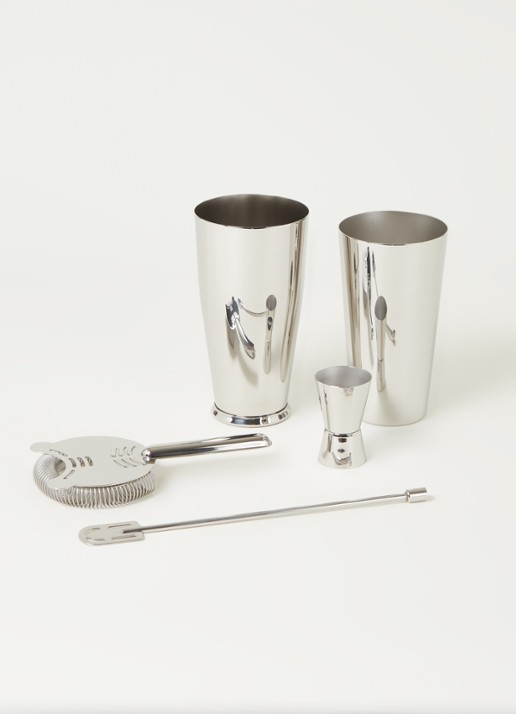 Alessi Lunar Eclipse cocktailset 4-delig - voorkant 2 roestvrijstaal