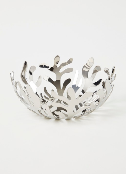 Alessi Mediterraneo fruitschaal 21 cm - voorkant 2 zilver