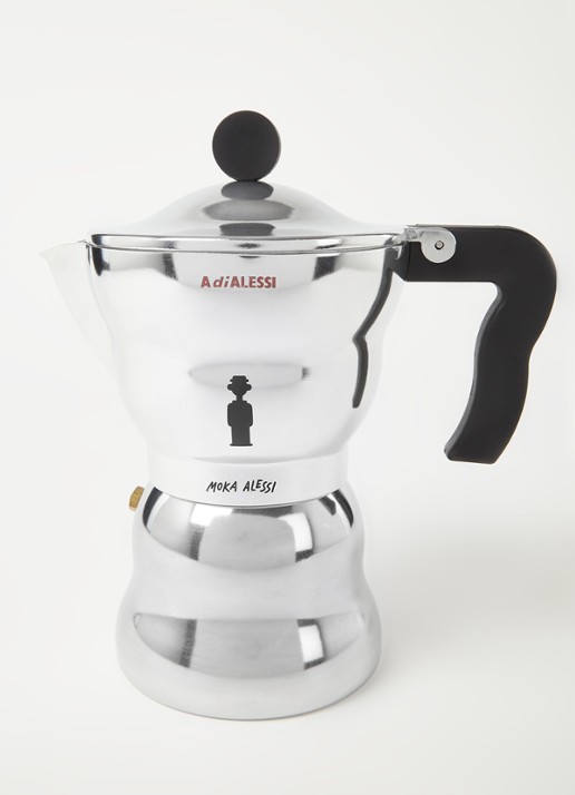 Alessi Moka koffiemaker  - voorkant 3 zilver