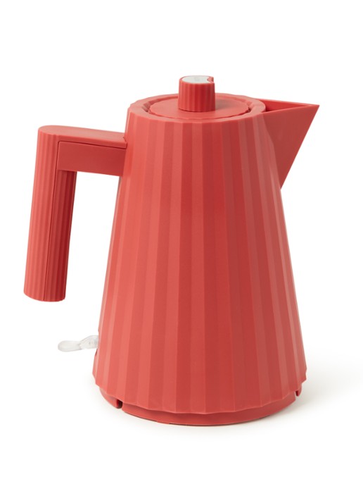Alessi Plissé waterkoker 1 liter - voorkant 3 steenrood
