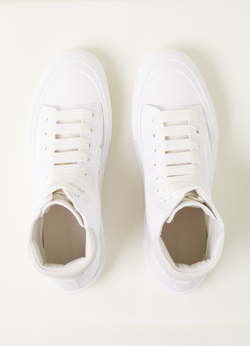 Alexander McQueen Deck Plimsoll sneaker van canvas met suède details - detail 5 gebroken wit