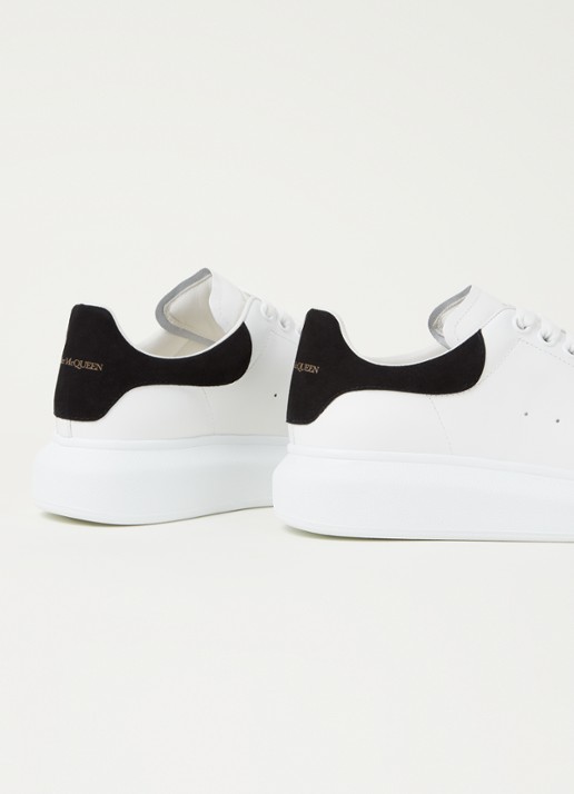Alexander McQueen Sneaker van kalfsleer met suède detail - detail 4 wit