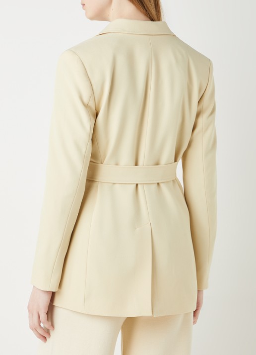 Aligne Ferran blazer met strikceintuur - achterkant 4 vanillegeel