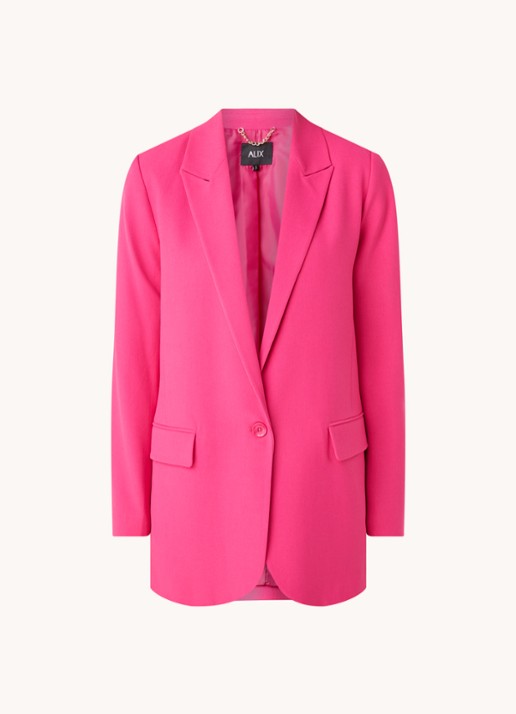 Alix The Label Longline blazer met klepzakken - voorkant 3 roze