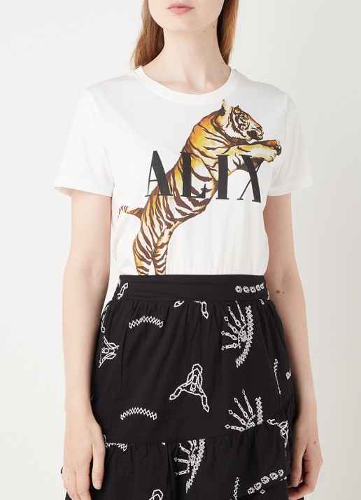 Alix The Label T-shirt met logoprint - detail 3 wit