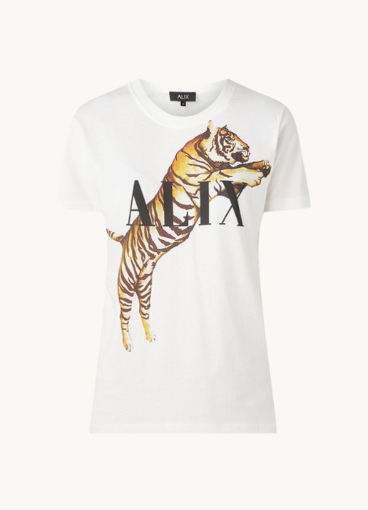 Alix The Label T-shirt met logoprint - voorkant wit