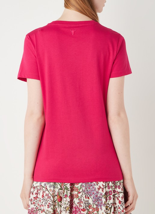 Alix The Label T-shirt met logoprint - achterkant 2 donkerroze
