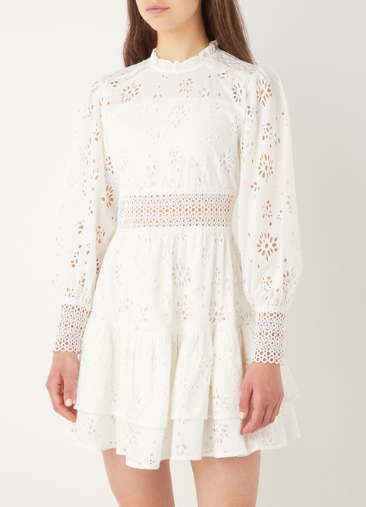 ALLSAINTS Annasia mini tuniekjurk van broderie - detail 4 wit