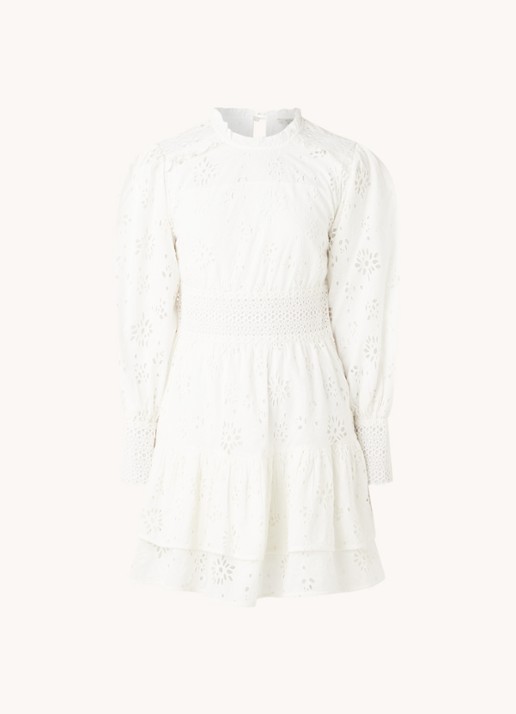 ALLSAINTS Annasia mini tuniekjurk van broderie - voorkant wit