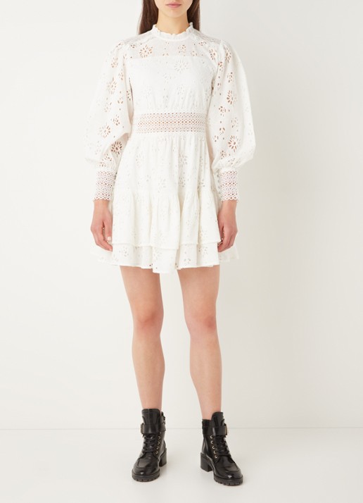 ALLSAINTS Annasia mini tuniekjurk van broderie - voorkant 2 wit