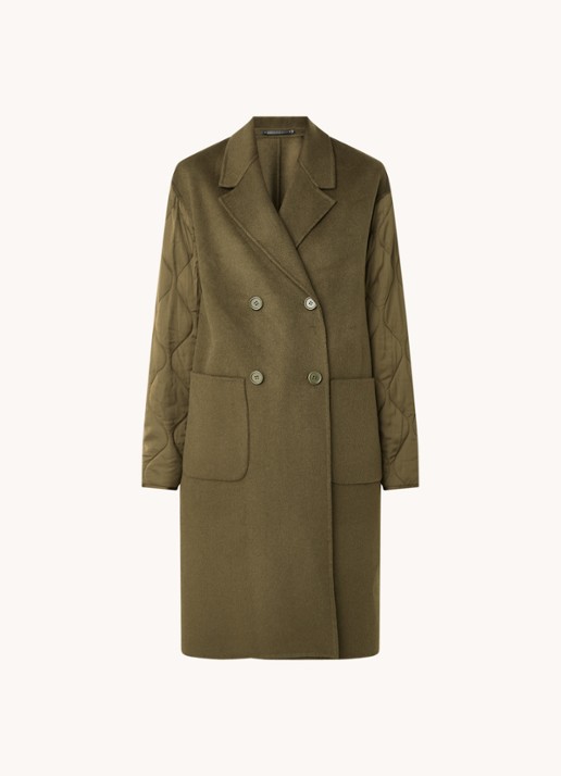 ALLSAINTS Florence mantel in wolblend - voorkant bronsgroen