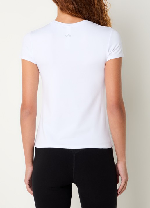 Alo Yoga Finesse trainings T-shirt met logo - achterkant 2 wit