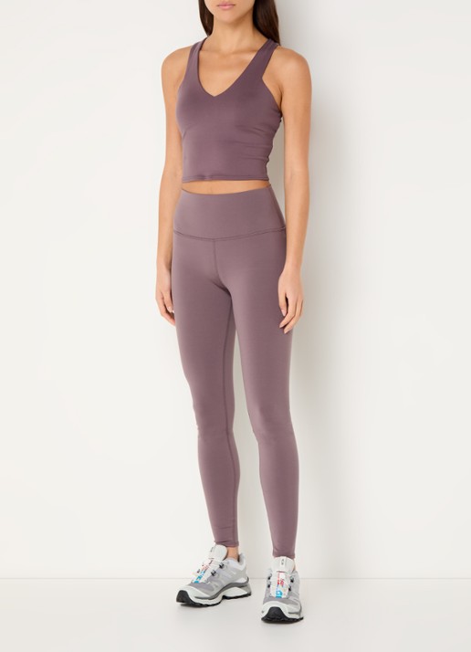 Alo Yoga High waist trainingslegging met logo - voorkant 5 bruin