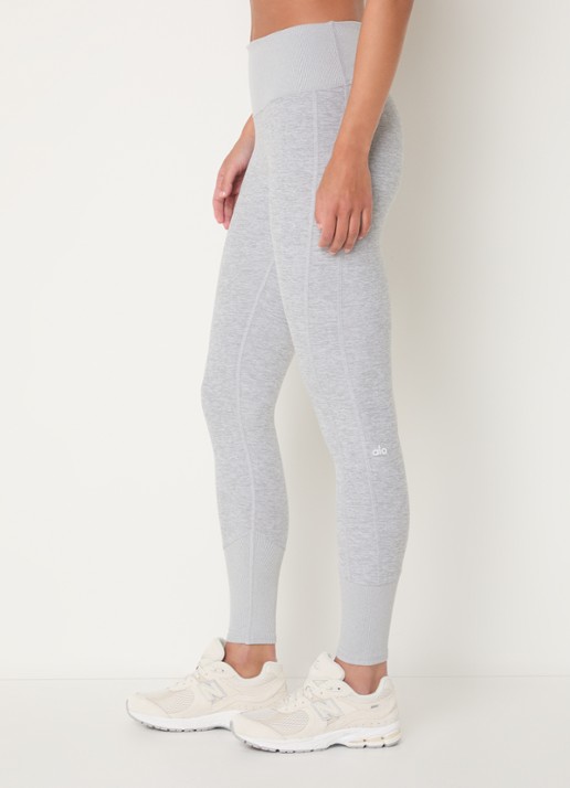 Alo Yoga High waist trainingslegging met logo - detail 2 lichtgrijs
