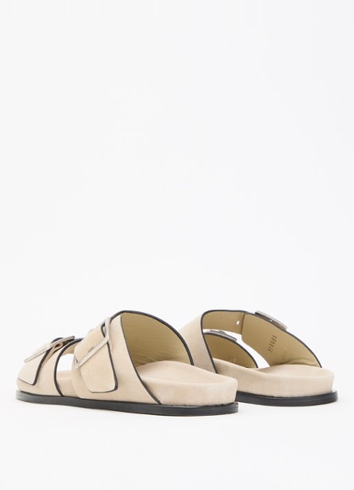 ALOHAS Alba slipper van suède - achterkant 2 beige
