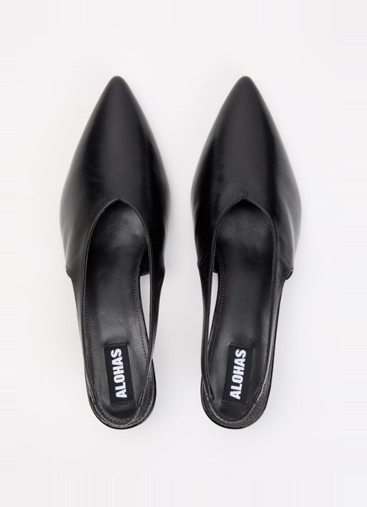 ALOHAS Eros slingback van leer - detail 3 zwart