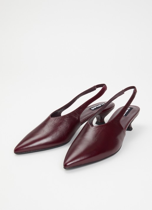 ALOHAS Eros slingback van leer - detail bordeauxrood