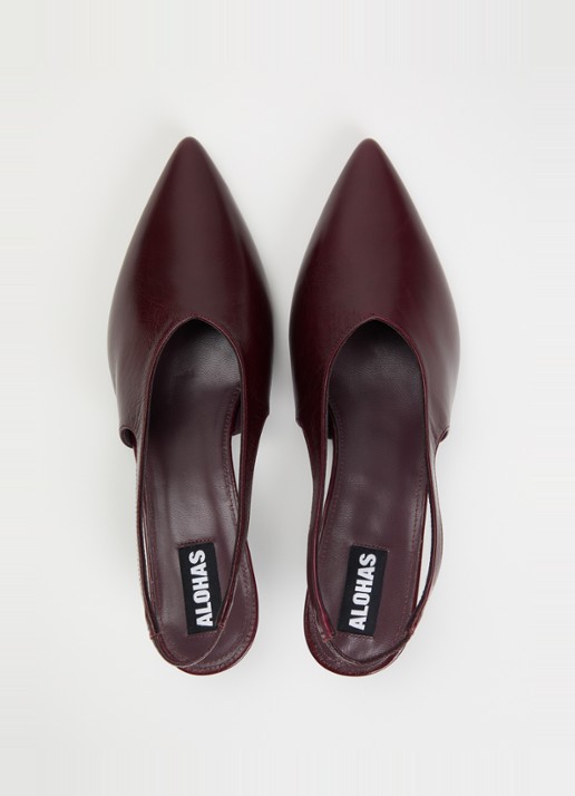ALOHAS Eros slingback van leer - detail 2 bordeauxrood