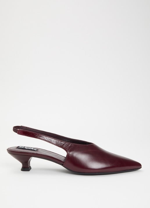 ALOHAS Eros slingback van leer - voorkant 4 bordeauxrood