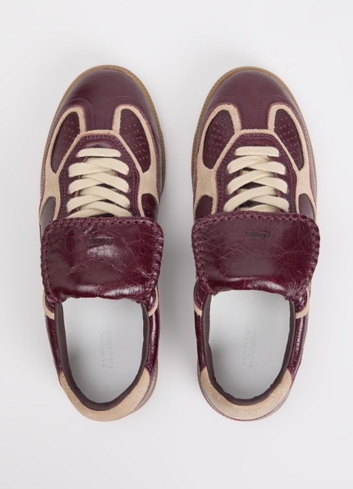ALOHAS Tb.490 Club sneaker van lakleer met details van suède - detail 2 bordeauxrood