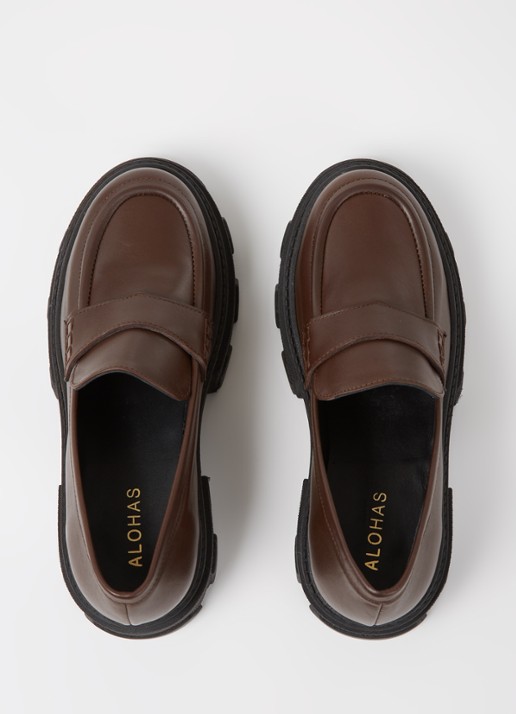 ALOHAS Trailblazer Chunky loafer van leer - detail 3 donkerbruin
