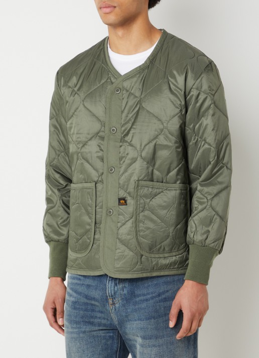 Alpha Industries ALS Liner Heritage gewatteerd jack met opgestikte zakken - detail 2 legergroen