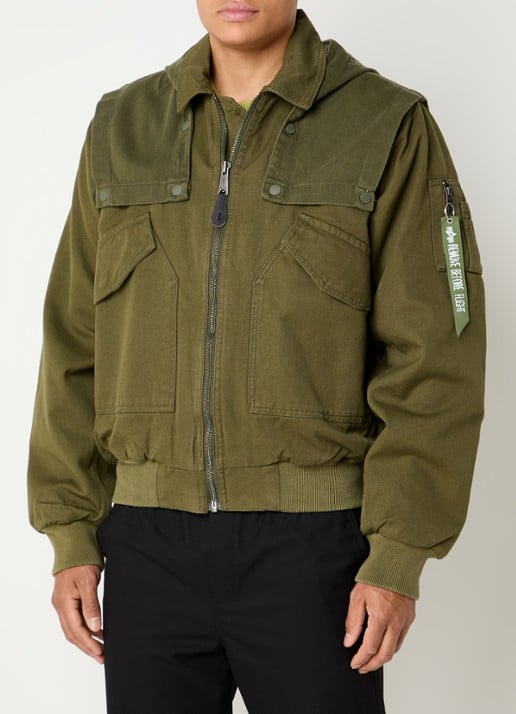Alpha Industries CWU-45/P D-Tec gewatteerd bomberjack met capuchon