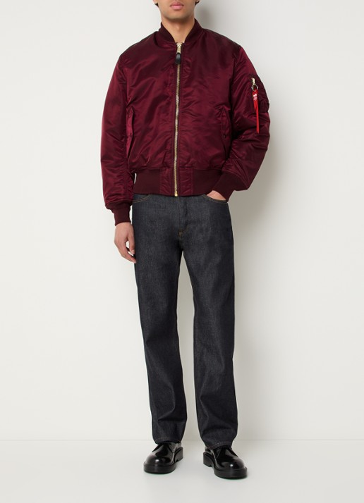 Alpha Industries MA-1 gewatteerd bomberjack met klepzakken - voorkant 3 bordeauxrood