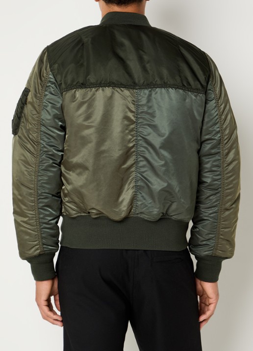 Alpha Industries MA-1 gewatteerd bomberjack met steekzakken - achterkant 2 donkergroen