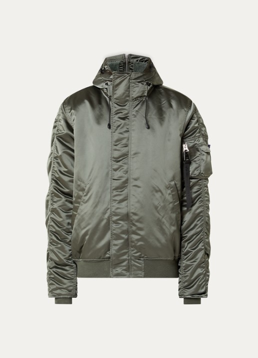 Alpha Industries N-2B Base UV gewatteerd bomberjack met ruches - voorkant 4 mosgroen