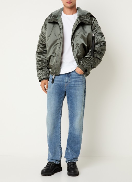 Alpha Industries N-2B Base UV gewatteerd bomberjack met ruches - voorkant 5 mosgroen