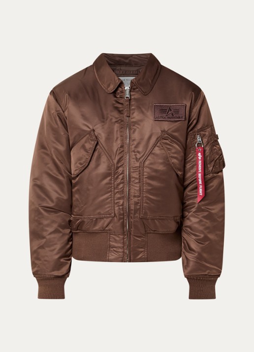 Alpha Studio CWU-45P Heritage gewatteerd bomberjack met opgestikte zakken - voorkant 2 bruin