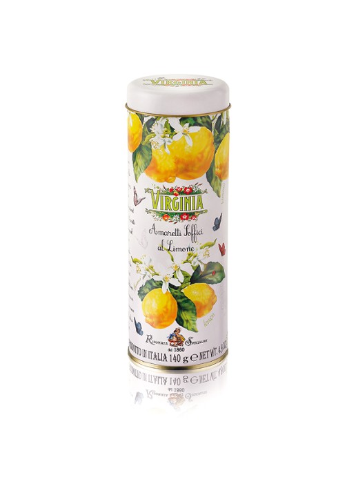 Amaretti Virginia Soft Lemon amaretti koekjes in blik 140 gram - voorkant undefined