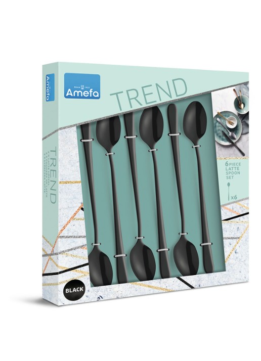 Amefa Trend ijslepel set van 6 - voorkant 2 zwart