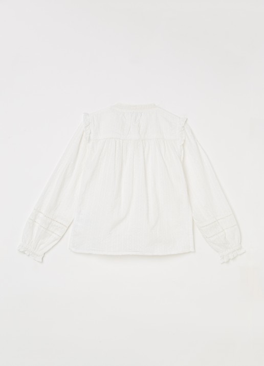 America Today Bowie blouse met structuur - achterkant gebroken wit