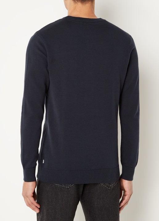 America Today Keith fijngebreide pullover met ronde hals - achterkant 4 blauw