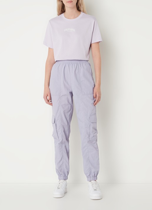 America Today Perry high waist tapered fit cargobroek  - voorkant 4 lila