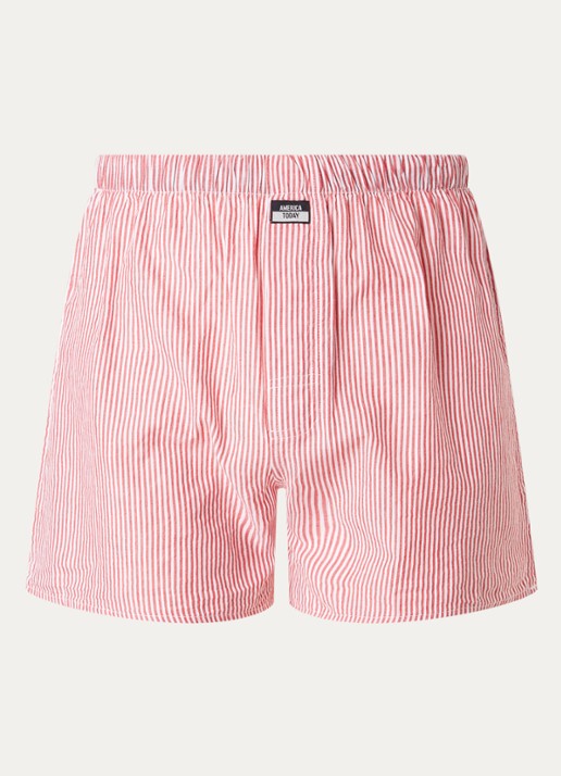 America Today Thomas boxershort met streepprint - voorkant rood