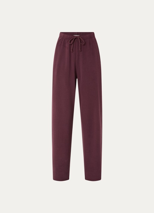 American Vintage Atubaylie high waist loose fit joggingsbroek met steekzakken - voorkant bordeauxrood