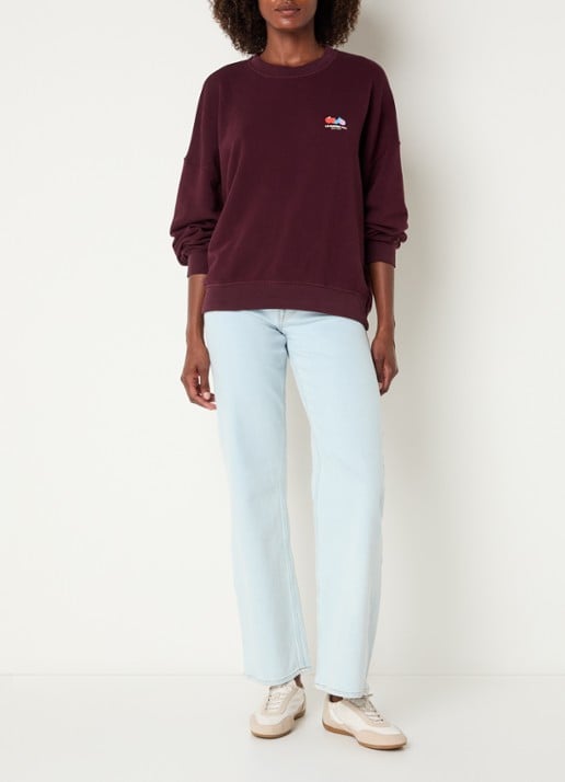 American Vintage Atubaylie sweater met logo - voorkant 3 aubergine