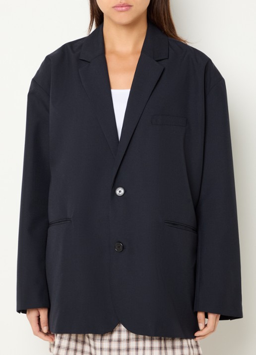 American Vintage Ayany oversized blazer in wolblend met logopatch